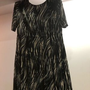 Patterned Black and White Dress